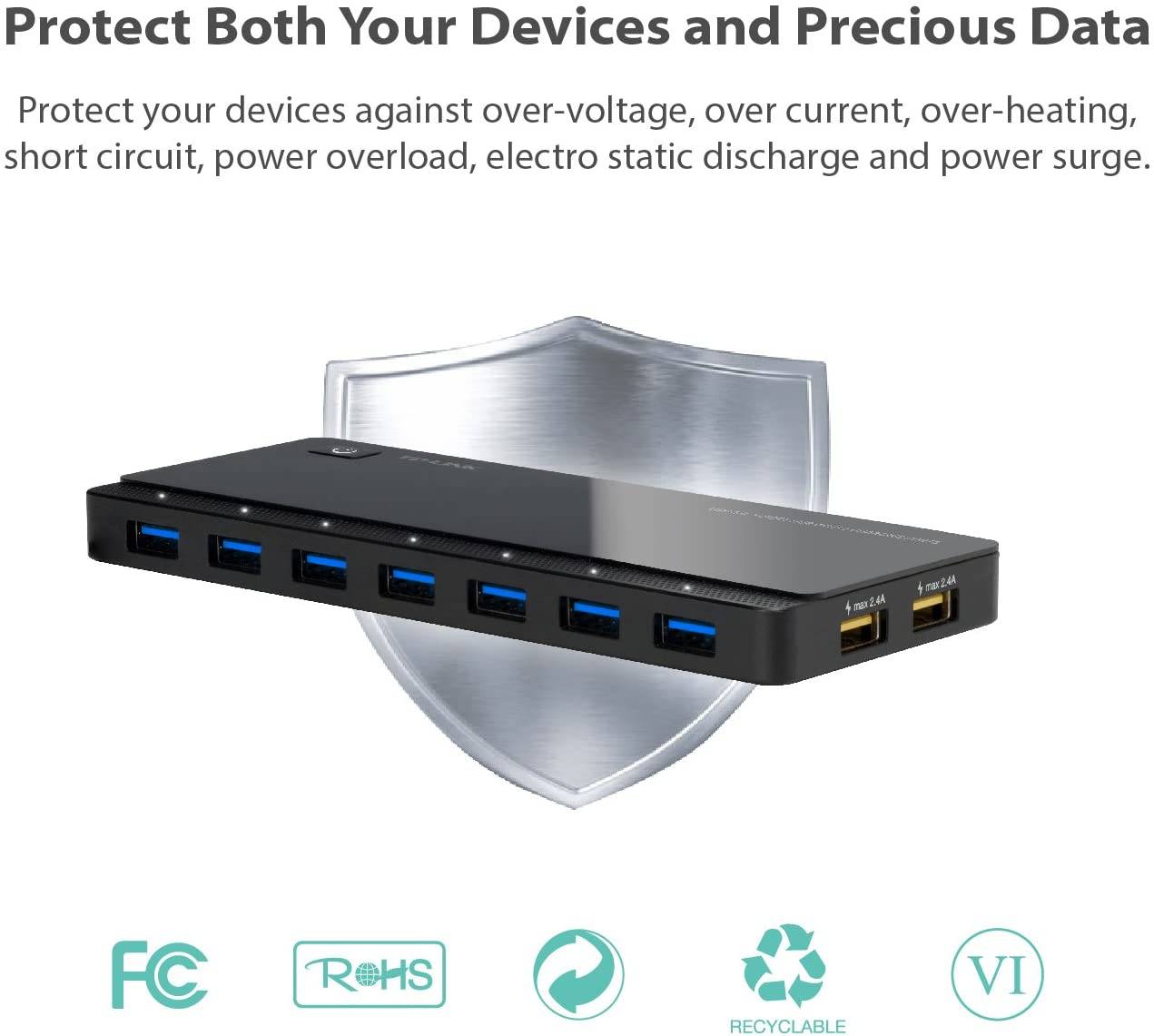 TPLink UH720 USB 3.0 7Port Hub with 2 Charging Ports