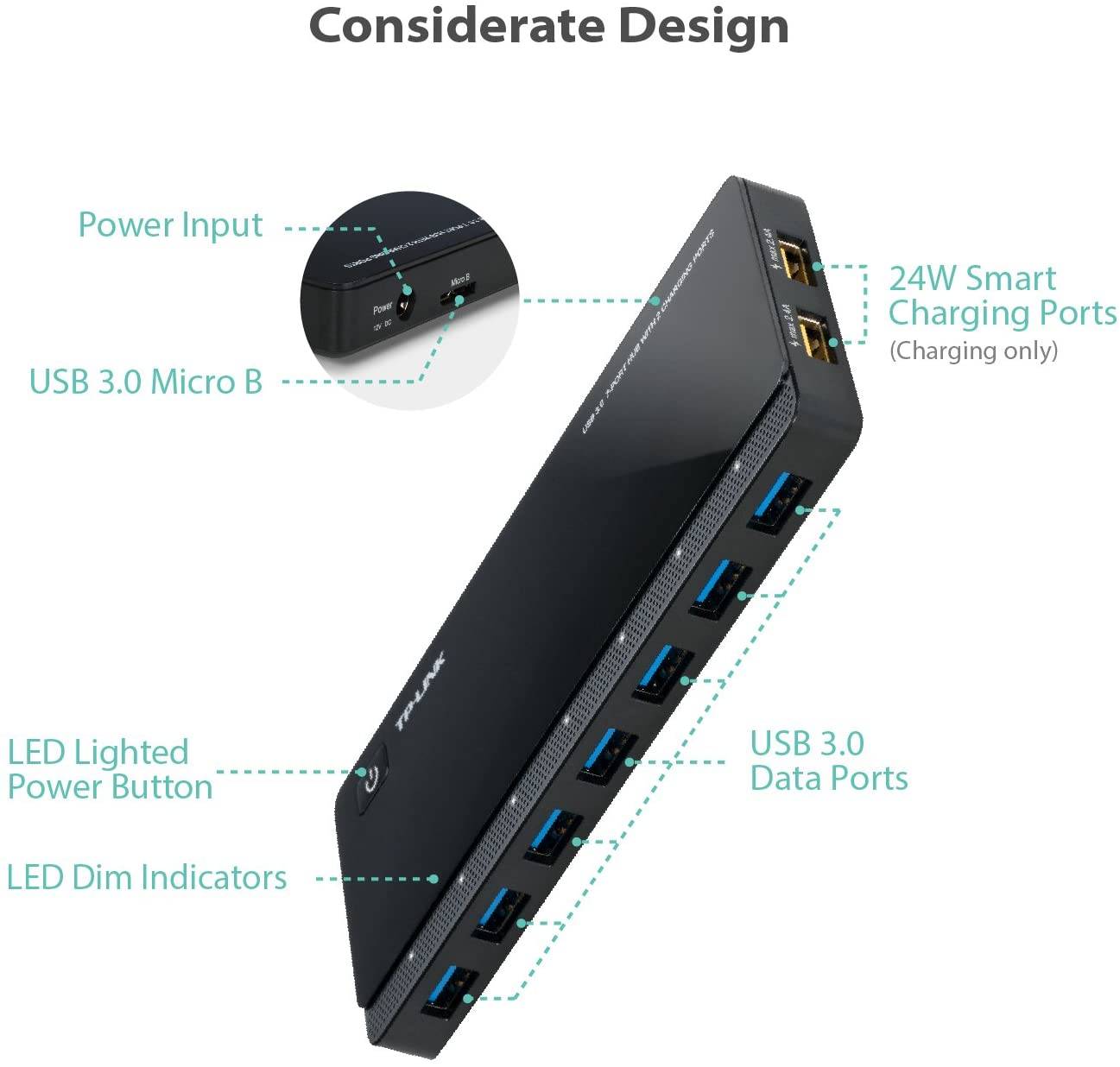 TPLink UH720 USB 3.0 7Port Hub with 2 Charging Ports
