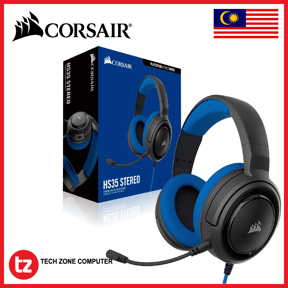CORSAIR HS35 3.5mm Stereo Gaming Headset BLUE CA 9011196 AP